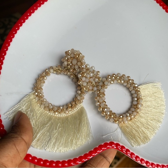 Beaded Tassel Earrings For Women - Picture 4 of 5